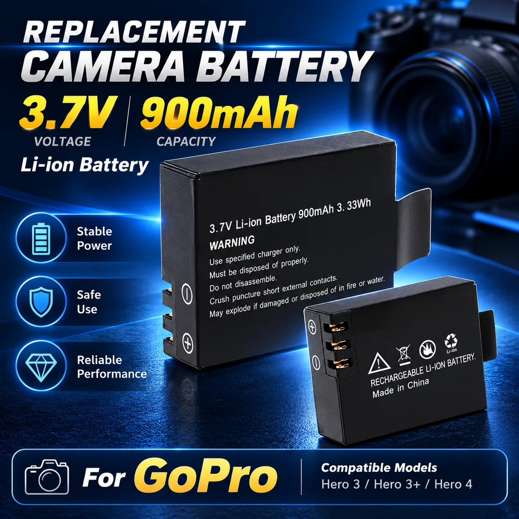 Replacement Action Camera Battery 3.7V 900mAh Li-ion Rechargeable For SJCAM SJ4000 SJ5000 SJ6000 WiFi Compatible Cameras