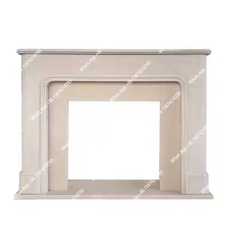 خزانة مزخرفة لمحاكاة المنزل باللون الأبيض الكريمي الفرنسي، خزانة رف مدفأة لغرفة المعيشة الفاخرة الأمريكية الخفيفة #5