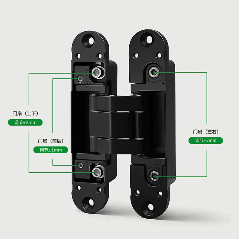 Driedimensionale Verstelbare Verborgen Scharnier Externe Verborgen Deur Kruis Scharnier Vouwdeur Kast Deur Verborgen Installatie