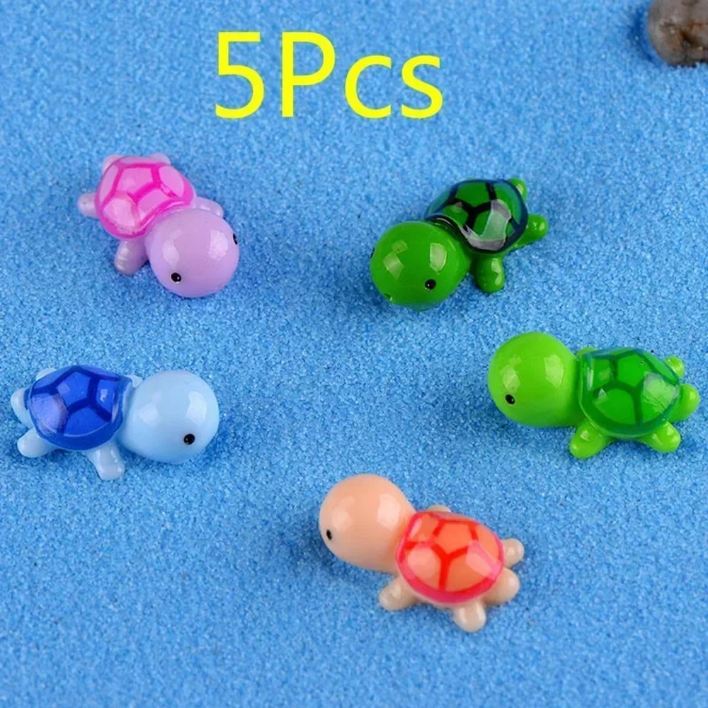 2025 5Pcs Multicolor Artificial Turtle Miniature Figurines Micro House Landscape Decor for Fairy Garden Miniatures Ornaments