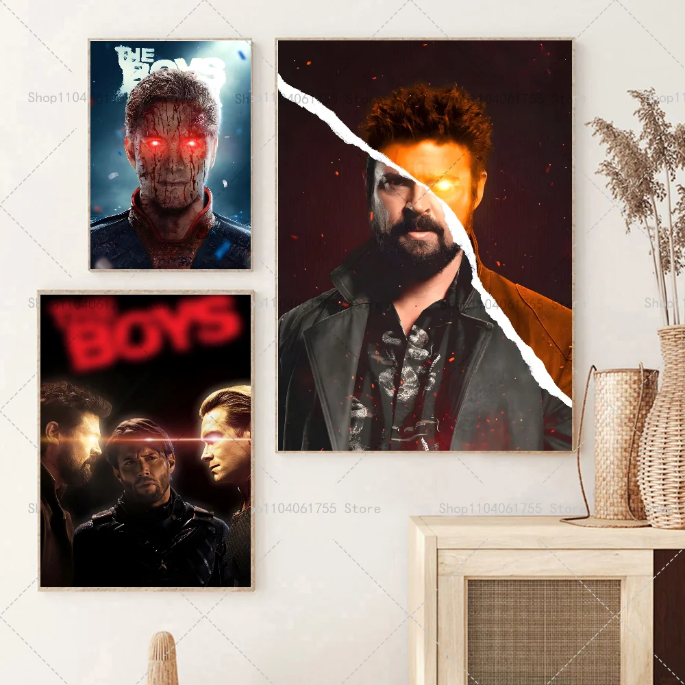 TV Show The Boys Poster Self-adhesive Art Waterproof Paper Sticker Coffee House Bar Room Wall Decor