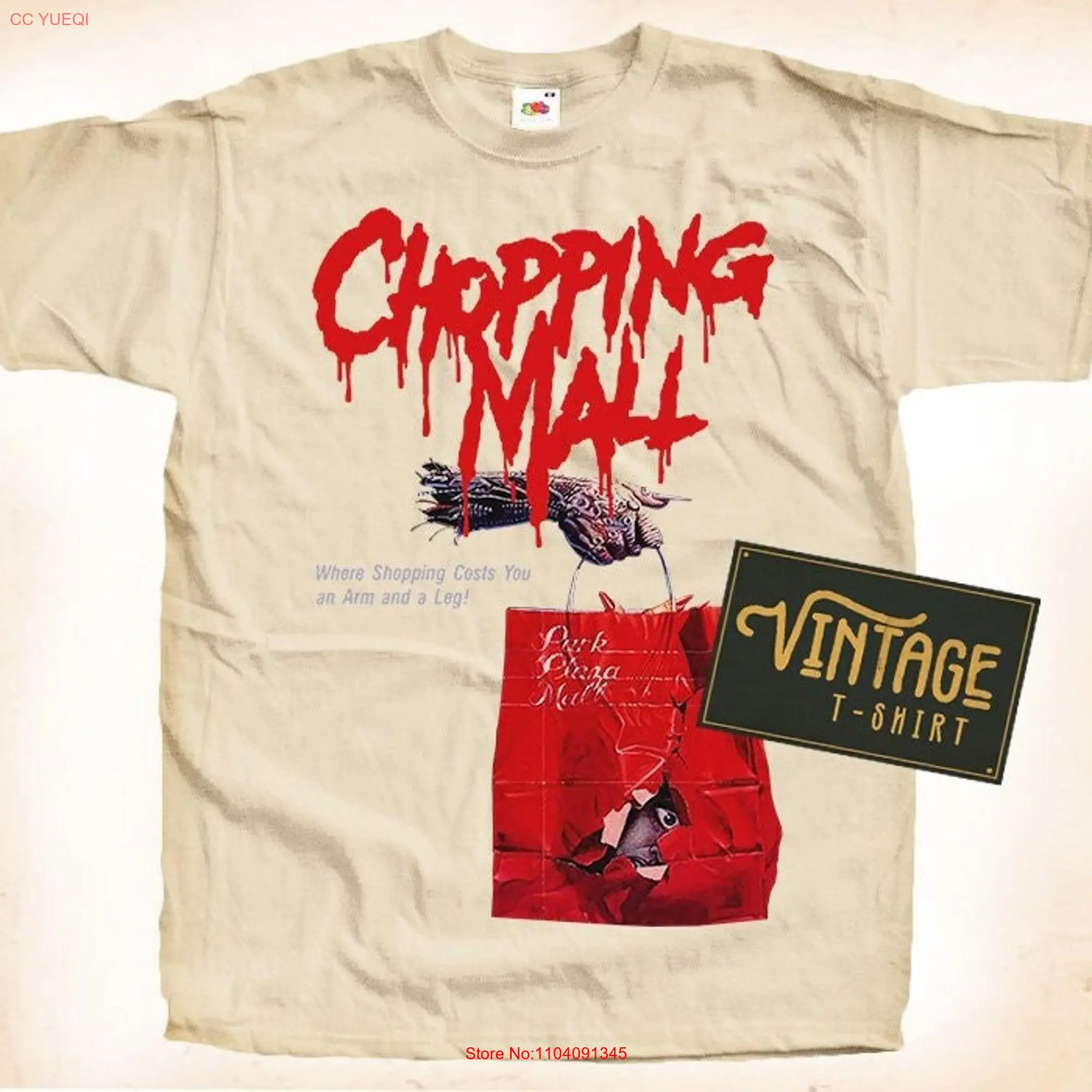 Chopping Mall V1 T Shirt Vintage Natural color Men's DTG Digital Print SIZES S M L XL 2XL 3XL 4XL 5XL