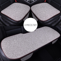 Comfort Flax Car Seat Cover Front Rear Linen Fabric Cushion Summer Breathable Protector Mat Pad Washable Accessories Universal