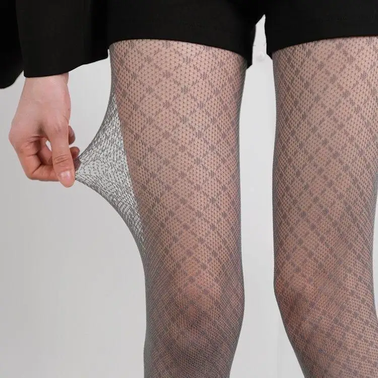 Women Sexy Black Diamond Lattice Fishnet Pantyhose Spice Girl Sweet Cool Grid Mesh Tights Stretch Leg Hosiery Fit Spring Autumn