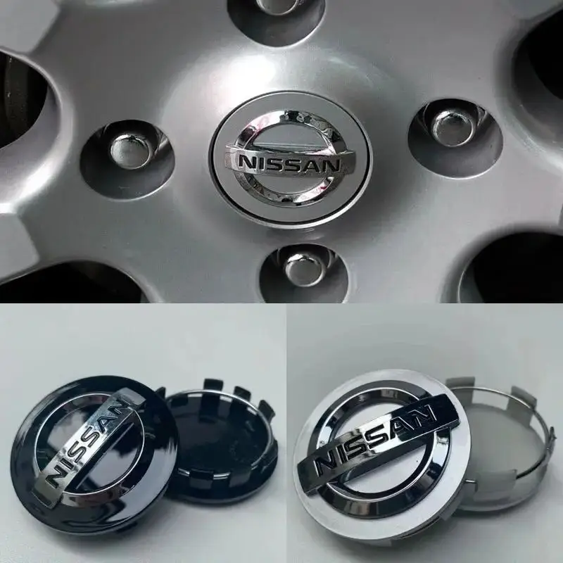 Tapas de Centro de Rueda para Nissan 54mm 60mm, Cubiertas de Emblema para Coche X-Trail Qashqai Juke Leaf Micra Note Kicks 350Z Patrol Pulsar Nismo