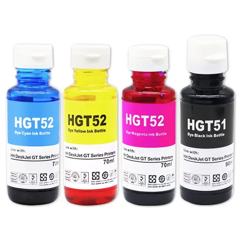 Dye Ink Kit compatible for hp GT51 GT52 GT 51 52 for GT5810 GT5820 5810 5820 Deskjet Printer Ink 90ml Black and 70ml color