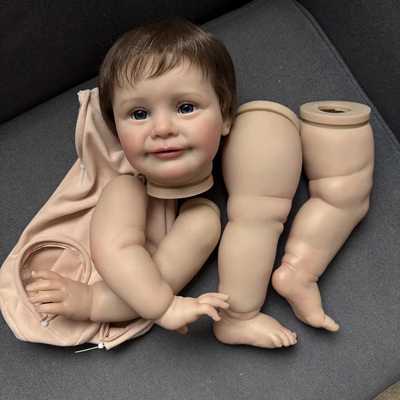 NPK 25'' Unfinished Large Size Reborn Zoe DIY Doll Kit Lifelike Already Painted 3D Skin Visible Veins Parts