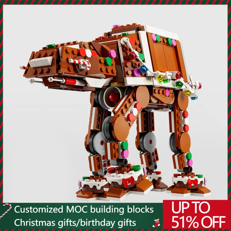 Nieuwe 697PCS MOC Star Battle Kerst Walker Model Bouwstenen Bricks Creatieve DIY Montage Display Speelgoed Kinderen Volwassenen Gift