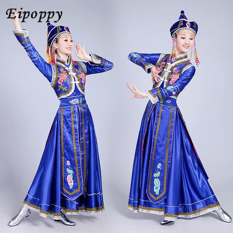 New Mongolian Costumes Women's Wear Inner Mongolia Dance Costumes Mongolian Gown Adult Minority Costumes Dress