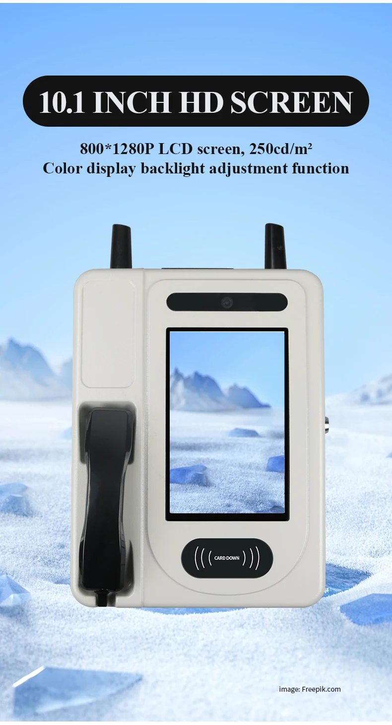 School Outdoor Android 10 inch Large Screen 4G LTE Wireless Desktop Smart Video Public Telephone Payphone