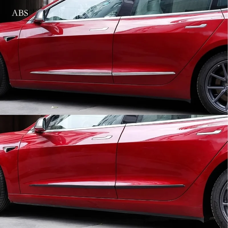 

Stainless/Chrome For Tesla Model 3 2017-2025 Auto Door Body Guard Trims Strips Decorative Cover Modification Car Accessories