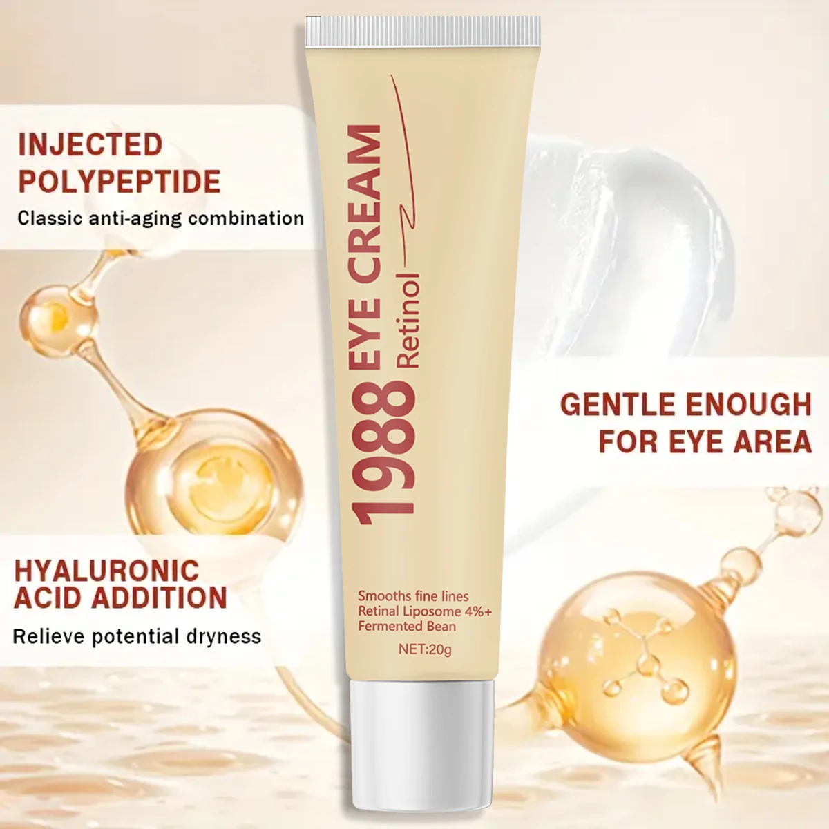 حمض الهيالورونيك الريتينول 6% تركيبة الكولاجين الببتيد المضادة للشيخوخة علاج العين المستهدف تجديد مكثف توهج الشباب #4