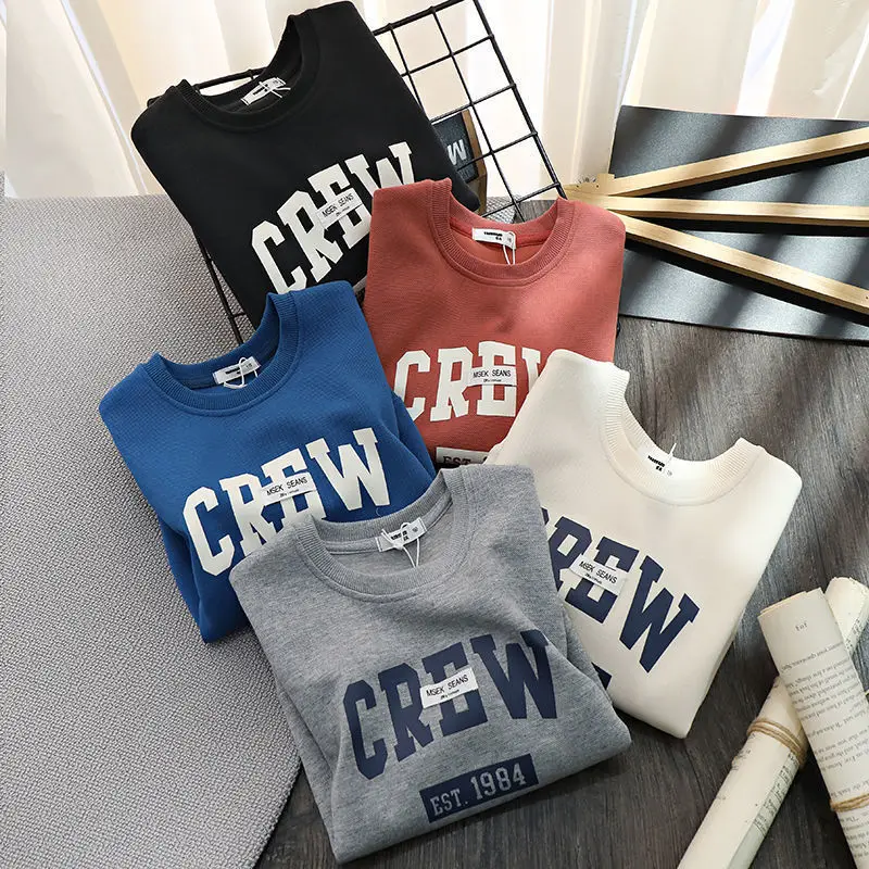 

Boys' Letter-printed Hoodie CuHK Children's Loose Casual Western Style T-shirt Spring and Autumn Thin Top Boys Clothes