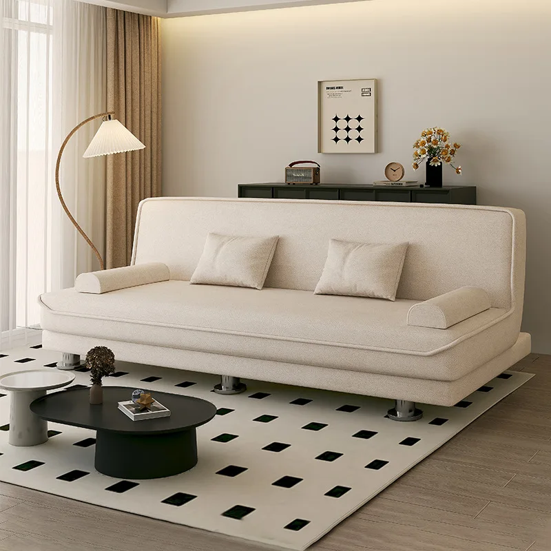 

Cream wind sofa living room Small apartment Multifunctional foldable rental room Double triple bedroom Dual-purpose sofa bed
