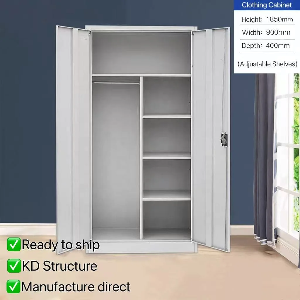 2-Door Multi-Purpose Steel Locker Cabinet Lockable Modular Modern Storage-School Office Gym Hospital Library