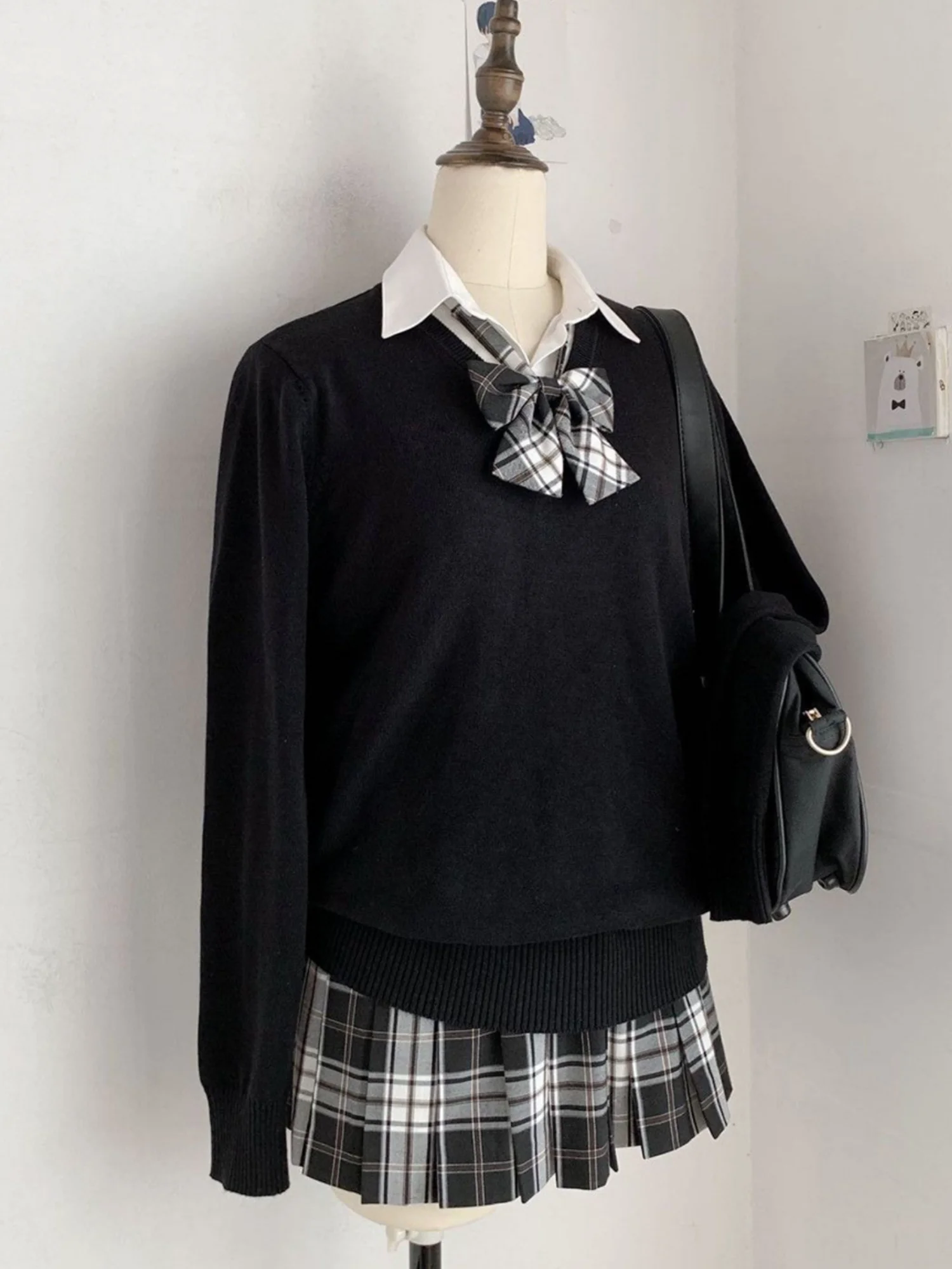 

Осень-зима женский вязаный свитер V-Ne Long Sve Jk orm Sle однотонный многослойный топ из смеси хлопка свободного покроя