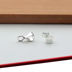 1 sztuka stałe 925 Sterling Silver wisiorek złącze suwak Bail zapięcie z otwartym Jump pierścień komponenty do biżuterii DIY komponenty Making