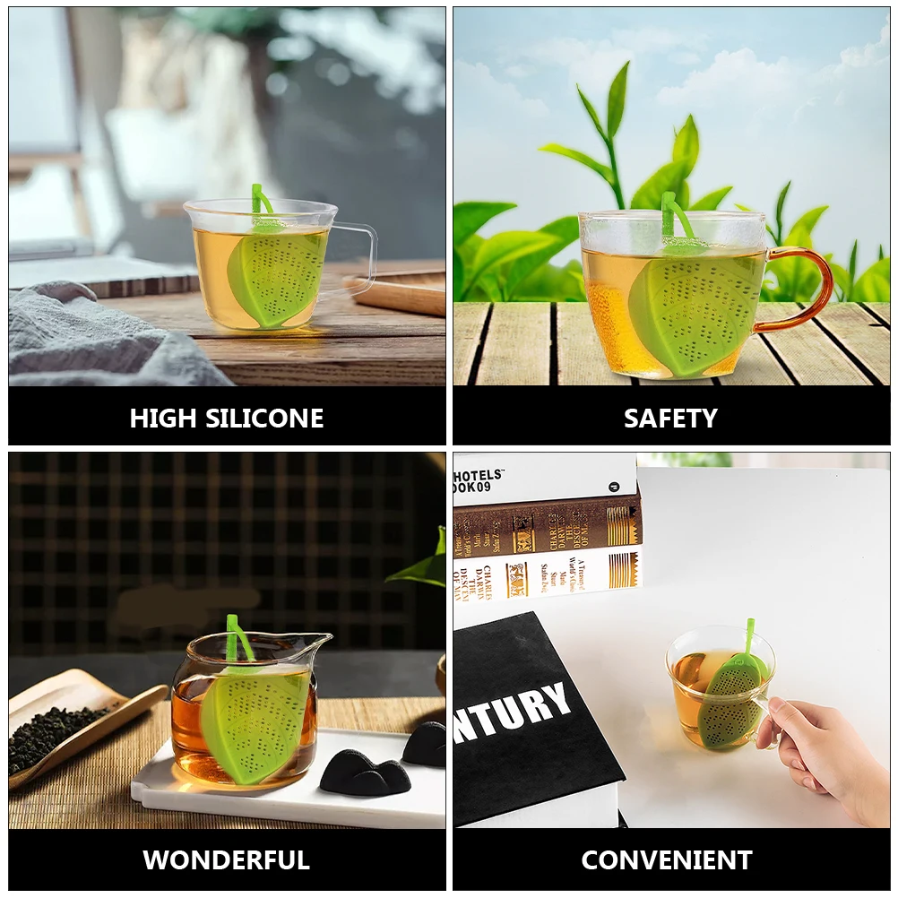 

2 Pcs Tea Leaf Filter Silicone Food Grade Portable Easy Clean for Teapot Teacup Tea Bags Party Gift Suitable All Teas Strainer