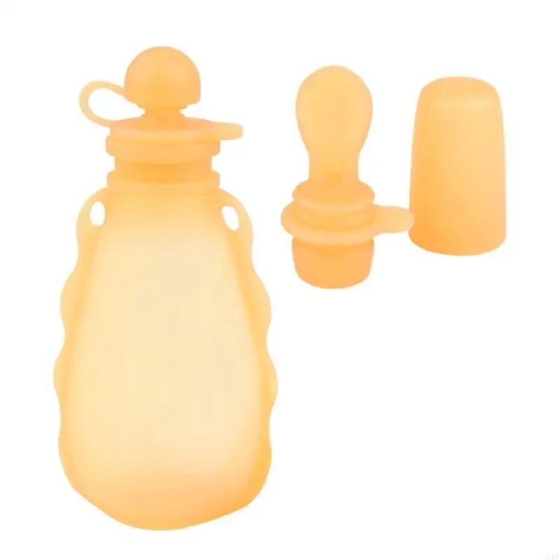 

Slicone Breastmilk Storage Bag Reusable & Leakproof Safe Organiser for Baby Milk Puree with Spoon Head