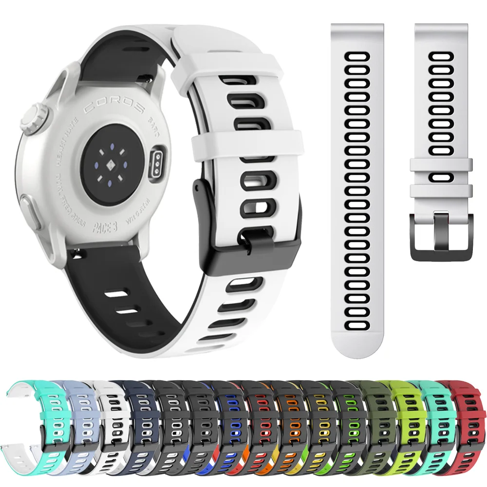 

Ремешок силиконовый для COROS PACE 3 2 Band, сменный спортивный Воздухопроницаемый браслет для COROS APEX 2 Pro 46 мм 42 мм, 22 мм 20 мм