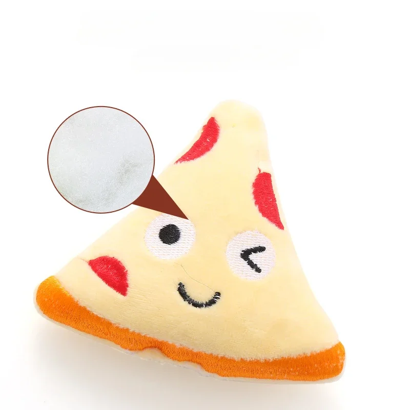 Cat Toy Plush Cute Chicken Leg Pizza Food Shape Includes Cat Mint Sticker Sticker Sticker Self Hi Bite Pet Supplies