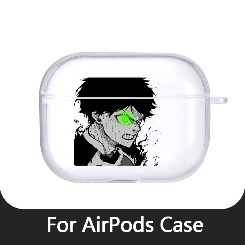 

Cool B-Blue L-Lock Anime Transparent Case for Airpods 4 3 2 1 Pro2 Soft TPU Protective Cover Creativity Decorations Shell