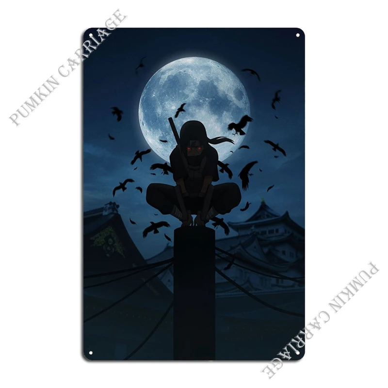 Genjutsu Itachi Moon Metal Sign Poster Wall Decor Plaques Wall Decor Garage Tin Sign Poster