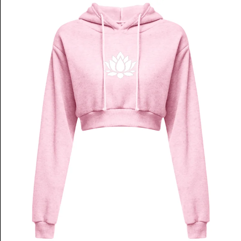 New Female Sexy Lotus Print Hoodies Sweatshirt Women's Hip-Hop Style Sportswear  Street Style Hoodies Pullover