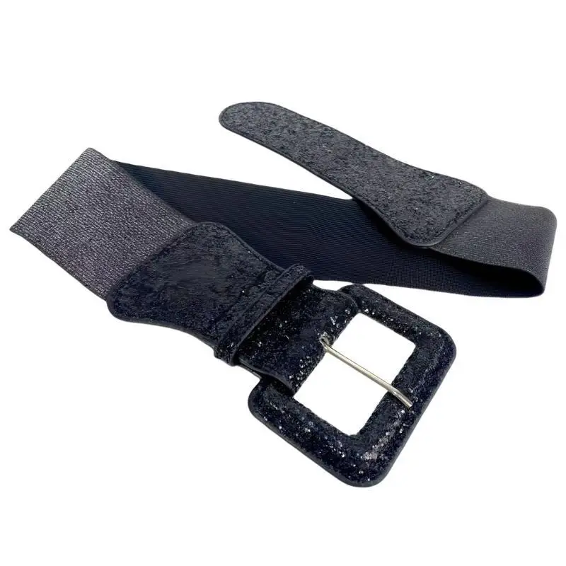 

39BB Fashionable Wide Belt Shimmering Glitters Corset Belt for Daily and Formal Event