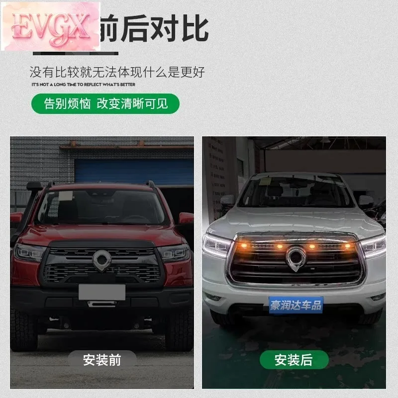 FFBVV  For Great Wall Pao Front Bumper Grille Kit LED Warning Fog Light LED Lighting Accessories Replacement Custom Fit