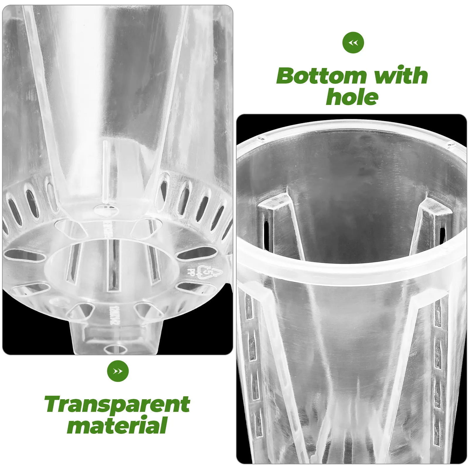 6Pcs Breathable Orchid Plastic Pots Clear Planters Plant Nursery Pot Ventilated Flower Holders Phalaenopsis Potting Containers