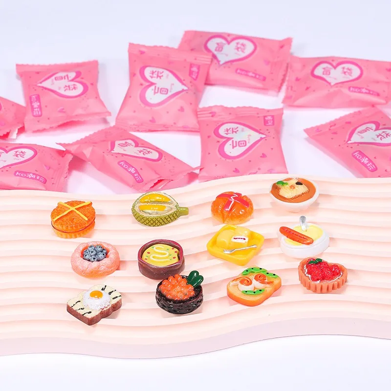 10 Stücke Mini Blind Bag Lebensmittel Spielzeug Modell Simulation Supermarkt Snacks Getränke Weinflaschen Schmuck Kleine Ornamente Zufälliger Stil