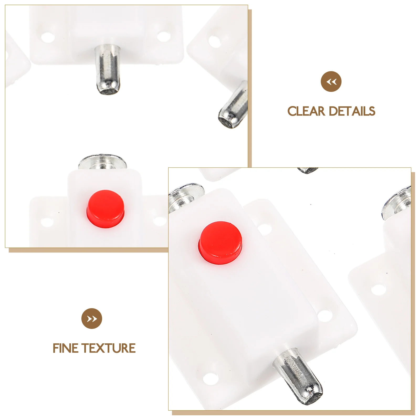 

10 Pcs Plastic Spring Loaded Latch Pin Cabinet Door Lock Bolt Self Elastic Pin Barrel Security Latch White Cover