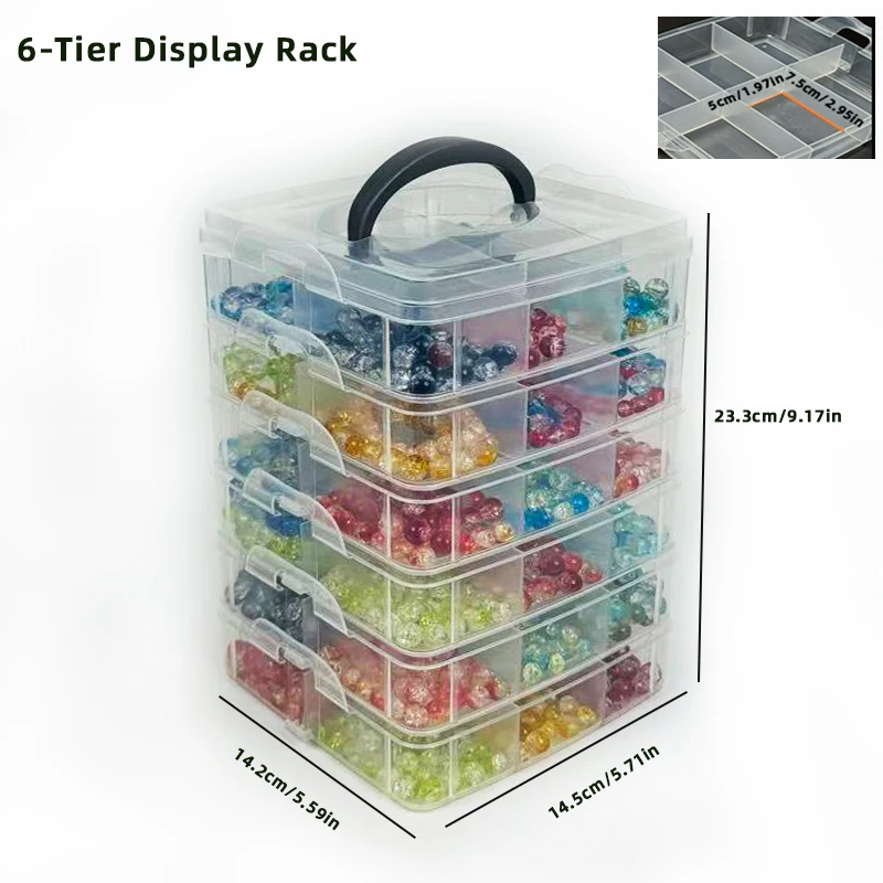 

1pc Multifunctional Transparent Multi-Specification Desktop Bracelet Jewelry Plastic Storage Box, Bead and Jewelry Display Case,