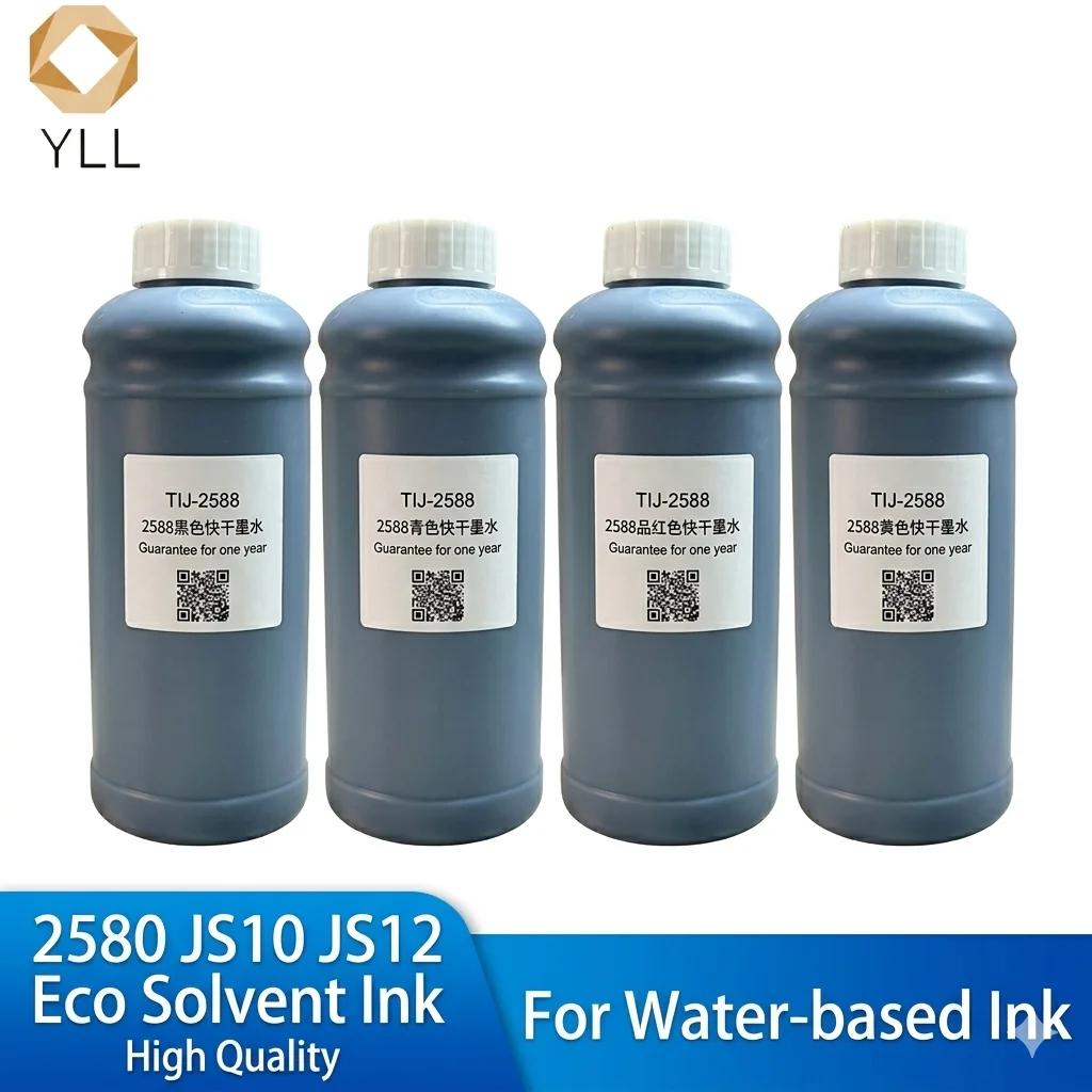 2588 JS10 JS12 TIJ Refillable Ink 100/1000ML for 12.7mm 25.4mm Printer Quick-drying Solvent Ink Portable Handheld Printer