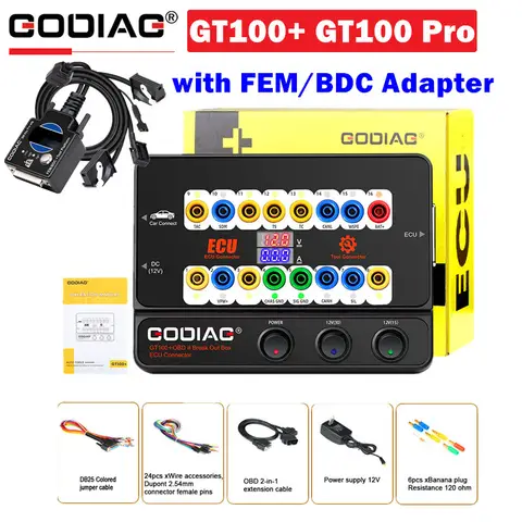 GODIAG GT100+ GT100 Pro OBDII Breakout Box ECU Bench Connector and GODIAG For BMW FEM/ BDC Programming Test Platform