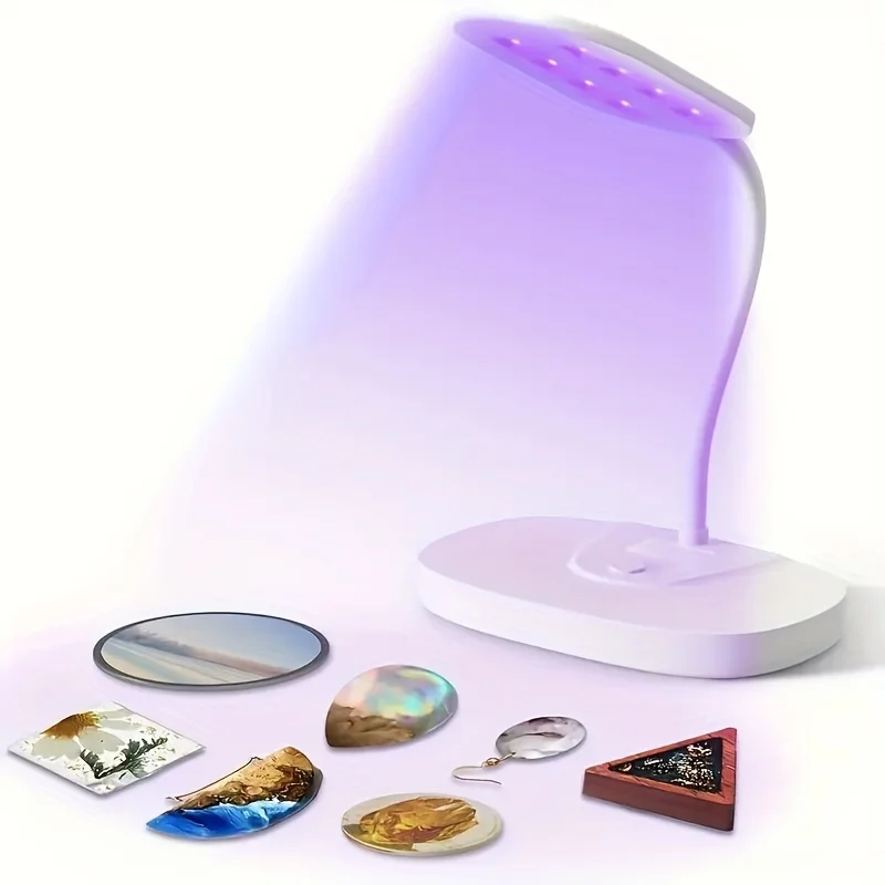 12W Resin Curing Lamp with 8 LED Beads - Foldable Flash Curing Lamp for Resin Kits - Portable LED Resin Curing Lamp for Jewelry Making and Crafts