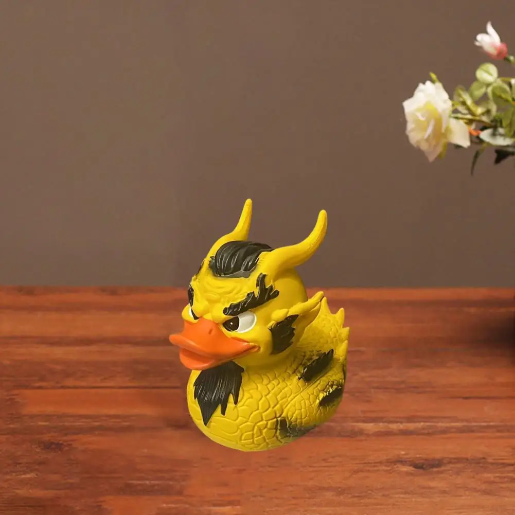 Dragon Duck Decor Dragon Duck Figurine Whimsical Sculpture for Home Office Decor Yellow Duck Rein Statue for Bookshelf Desktop