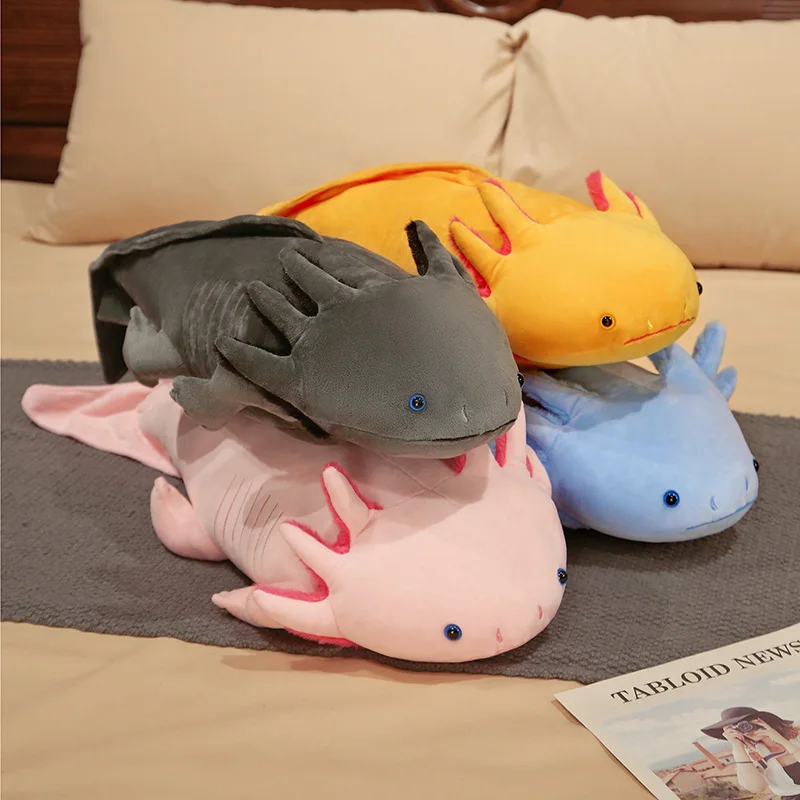 45/80cm Cute Axolotl Plush Toys Soft Salamander Stuffed Animal Doll Newt Huggable Pillow Appeasing Kids Gifts Room Decor