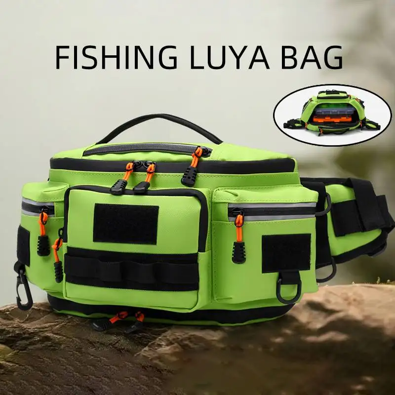 

Fishing Lure Waist Bag Multi-pockets Fish Chest Bags Outdoor Hiking Cycling Running Rig Pouch Large Sports Hunting Fanny Pack