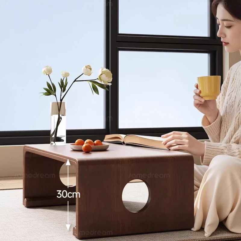 Simple Solid Wood Coffee Table Modern Bay Window Small Table Home Bedroom Low Tables Light Luxury Living Room Sitting Tables