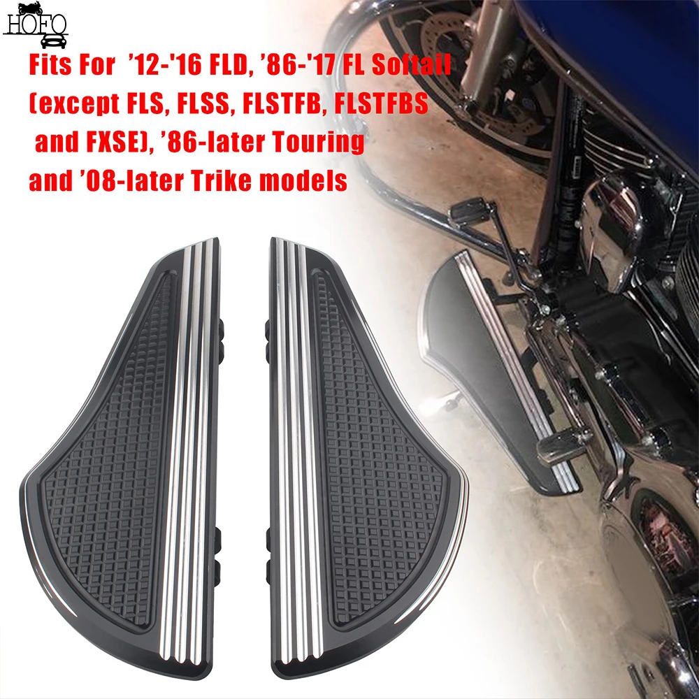 

1 Pair Motorcycle Rider Footboard Floorboards Driver Foot Pegs Footrest For Harley Touring Trike Models FLD FL Softail