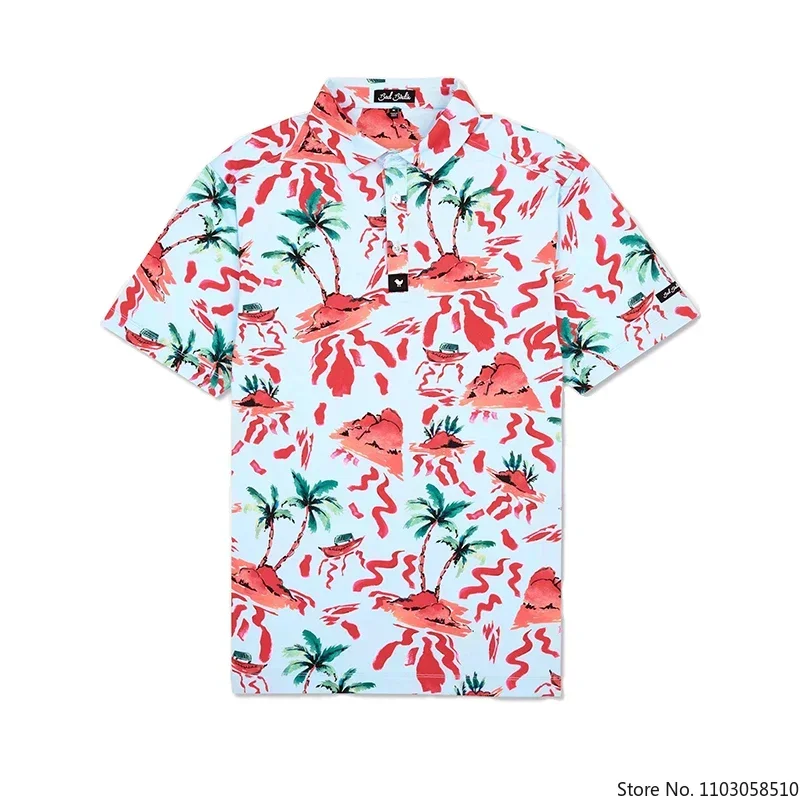 2023 Summer Golf Polo Shirt Men High Quality Men's Short Sleeve Breathable Quick drying Outdoor Golf Shirts Racing Top