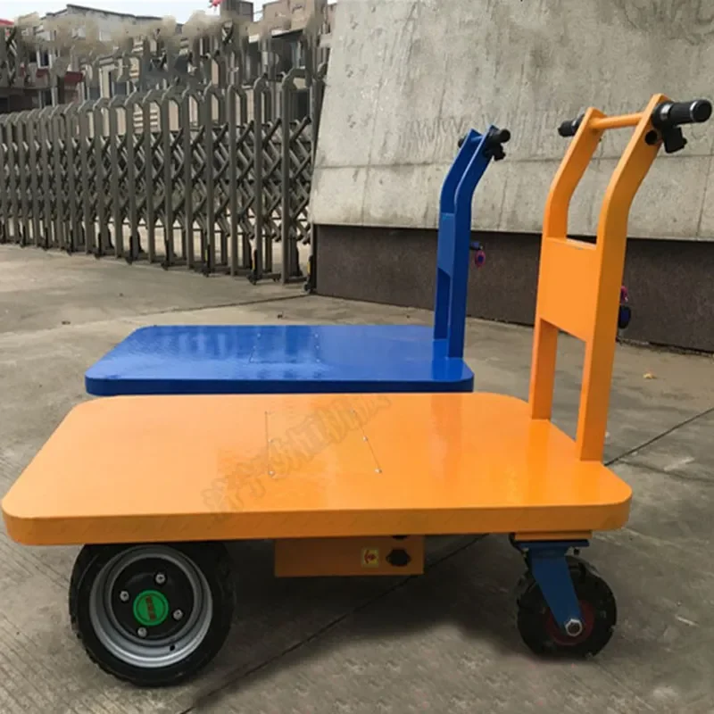 Electric Flatbed Truck Agricultural Logistics Handling Trolley Heavy Duty Load Pulling Freight Turnover Cart for Warehouse