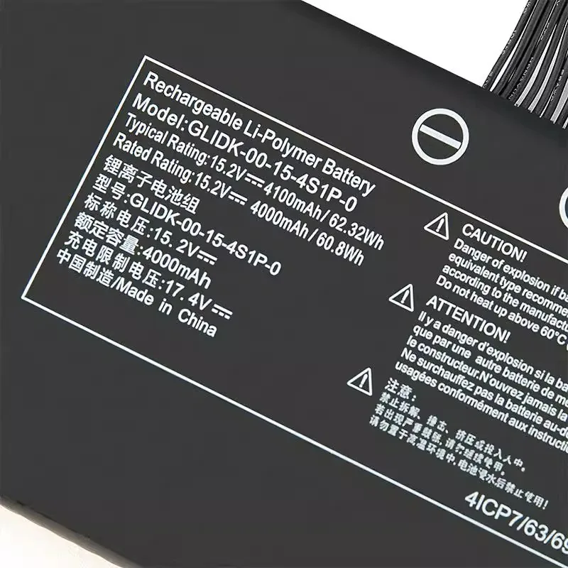 100% New GLIDK-00-15-4S1P-0 15.2V 4000mAh Laptop Battery For XPG XENIA 15 QC7 LAPQC71A 71B GDL7000 XMG Fusion 15 XFU15L19