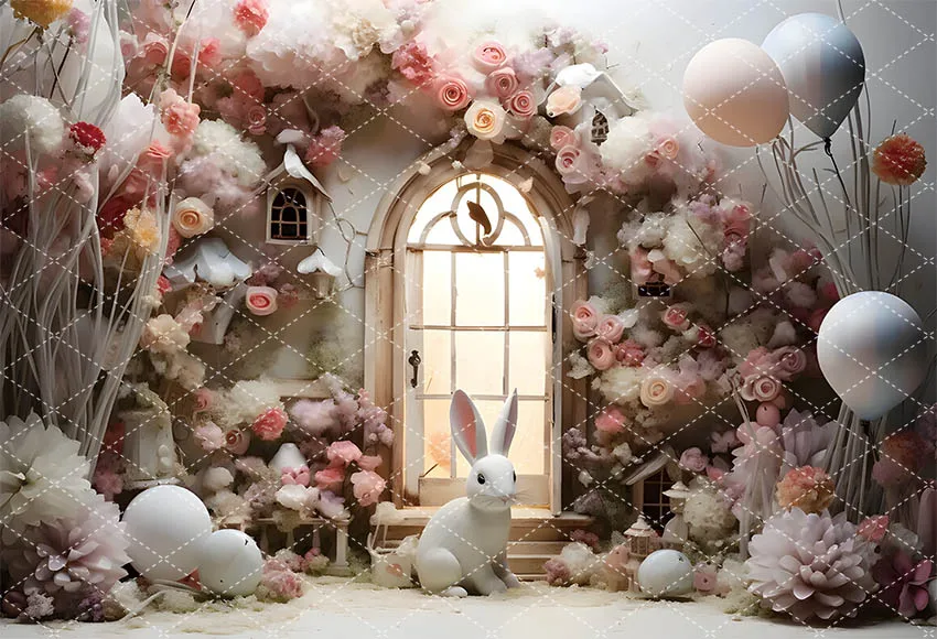 Mehofond عيد الفصح الباب الأمامي خلفيات للتصوير الفوتوغرافي للأطفال حفلة عيد ميلاد أرنب البيض زهرة بالون ديكور خلفية استوديو الصور