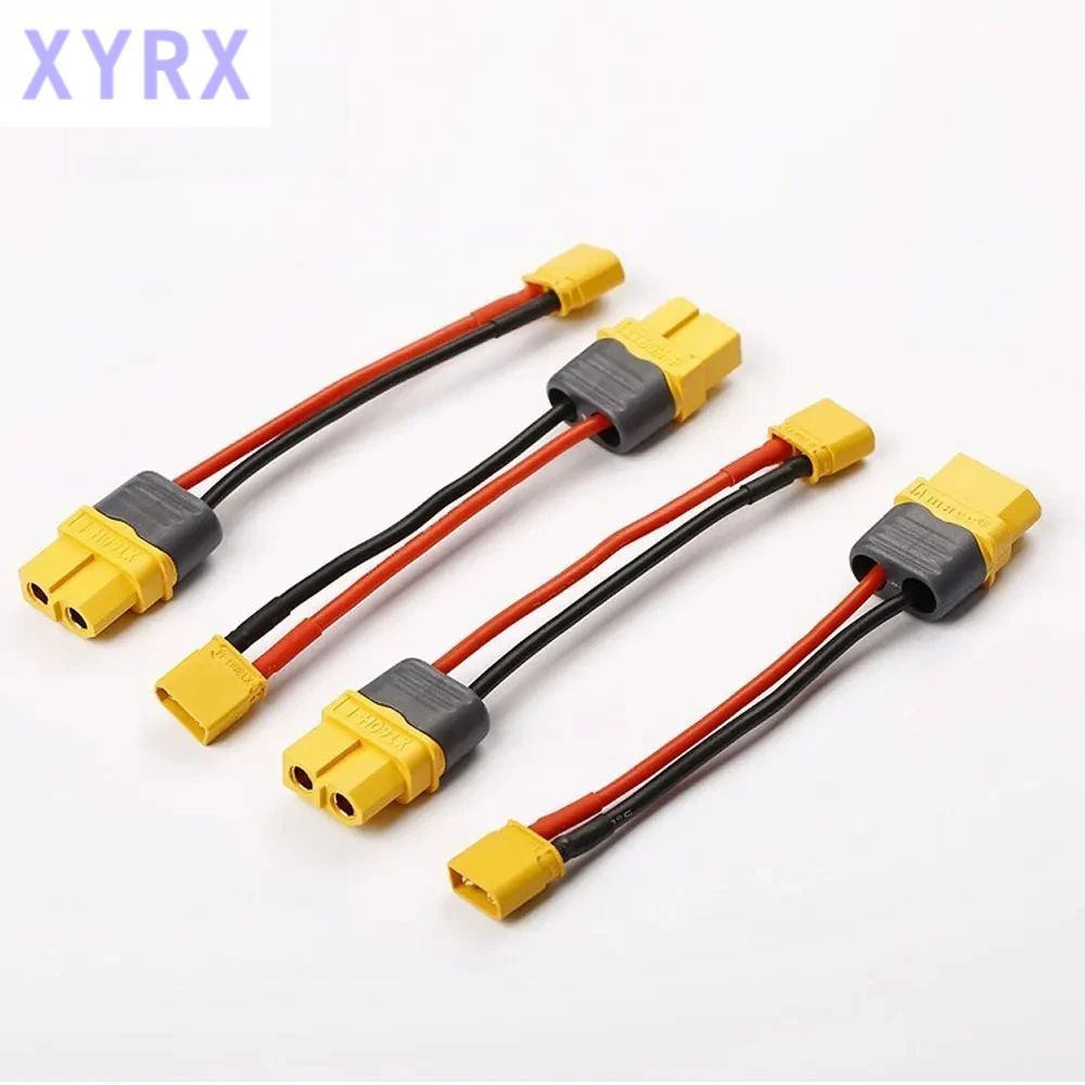 4PCS AMASS XT30 Male to XT60 Female Plug Connector Adapter with 100mm 16AWG Silicone Wire for RC Lipo Battery RC Drone Car Boat