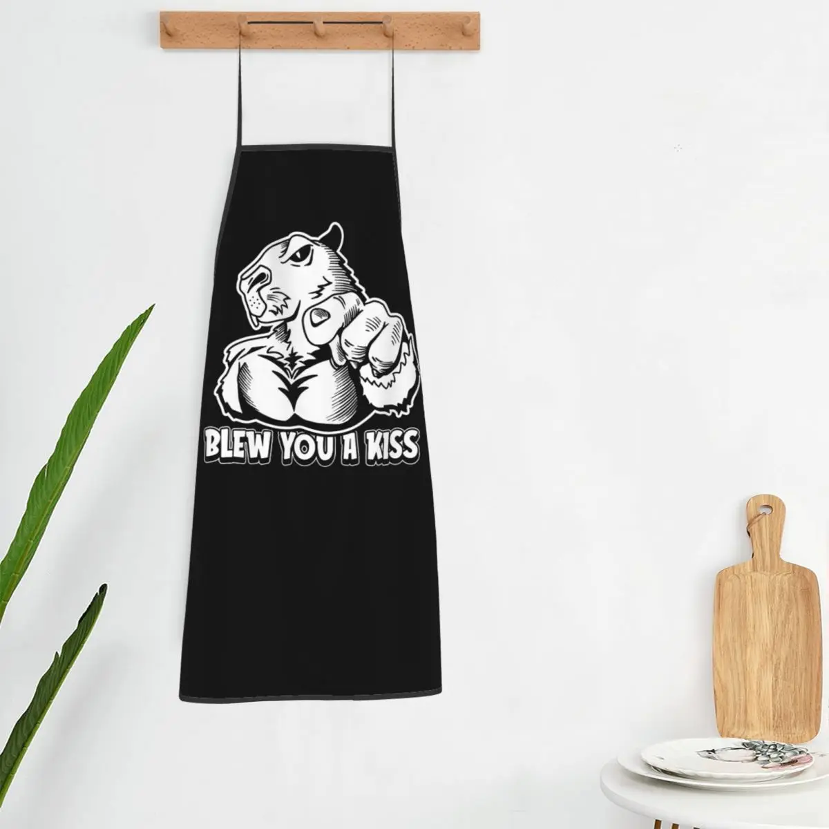 Custom Unisex Capybara Blew You A Kiss Bib Apron Adult Women Men Chef Tablier Cuisine for Kitchen Cooking Cartoons Gardening