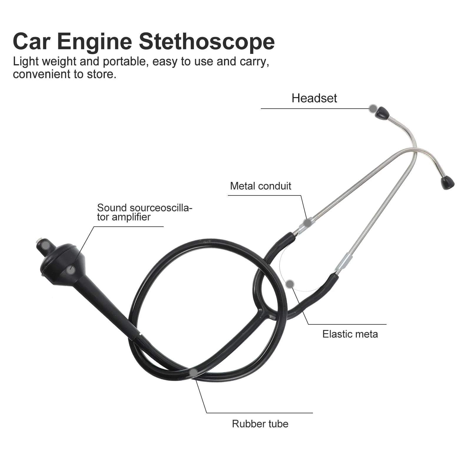 1 Set Automotive Mechanical Tools Car Cylinder Auto Internal Fault Car Noise Detection Device Stethoscope Auto Engine