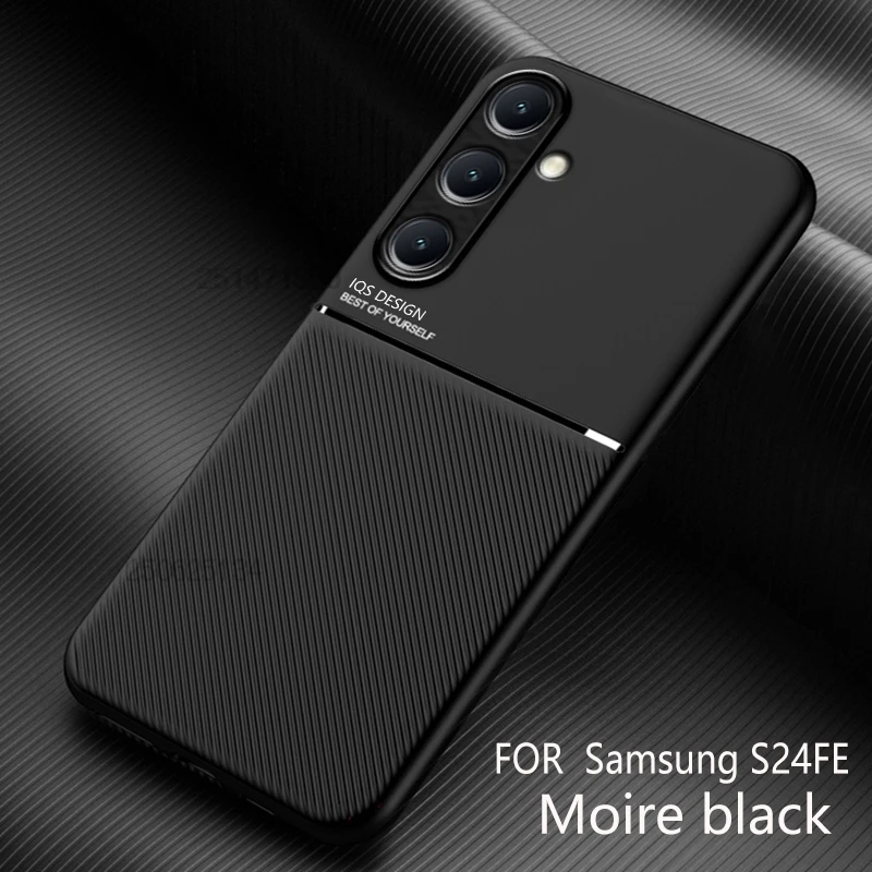 Magnetic Holder Case For Samsung Galaxy S24 Ultra S 24 Plus FE SM-S921B SM-S928B SM-S926B Soft Silicone Shockproof Coque Cover